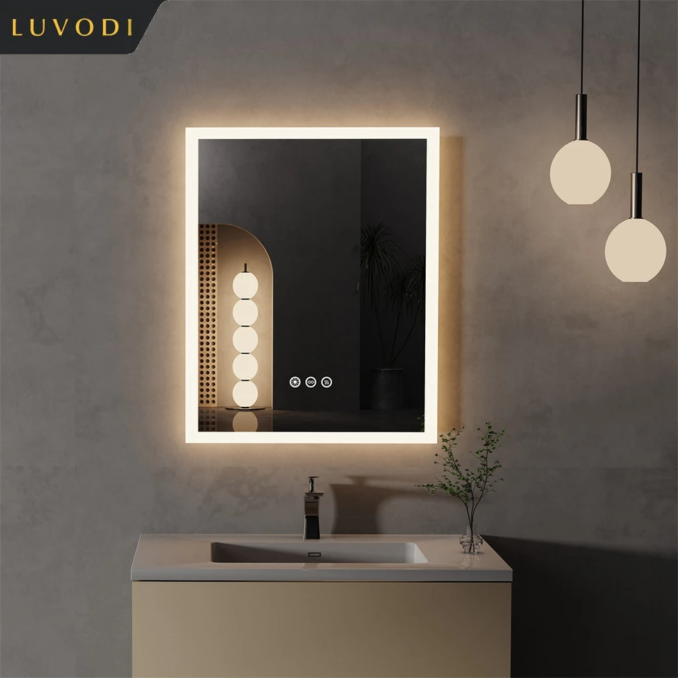 Smart Touch LED Bathroom Mirror with Dimmable Lighting