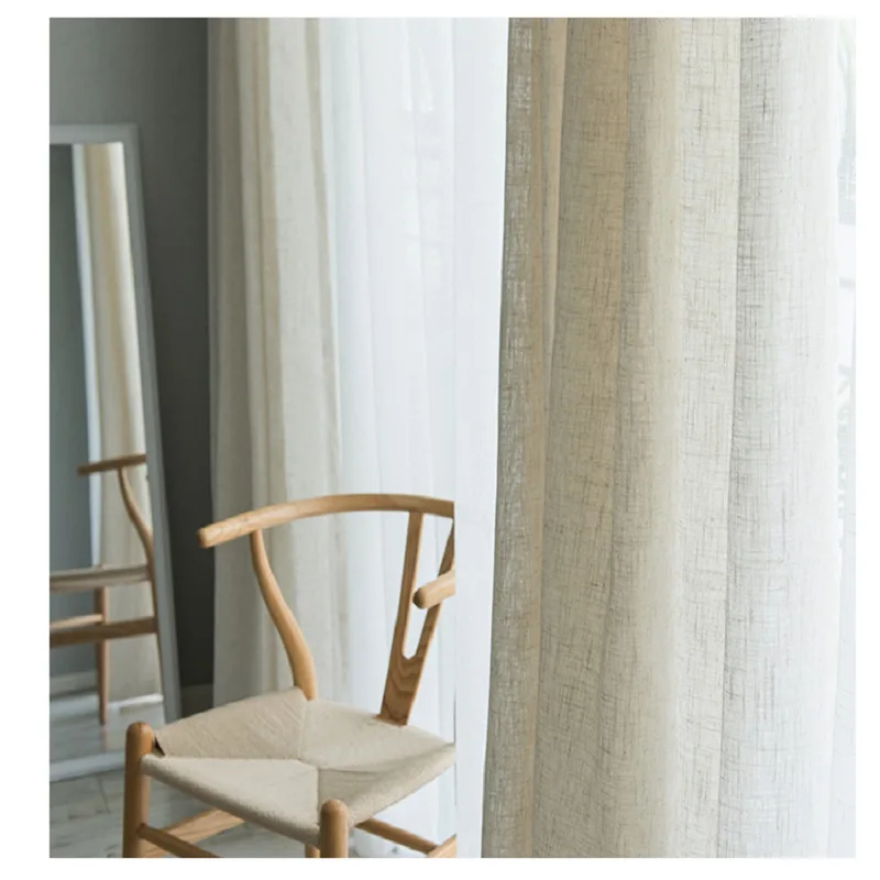 Cotton linen sheer curtains Japanese curtains blinds for bedroom living room study curtain living room set plan curtain yarn