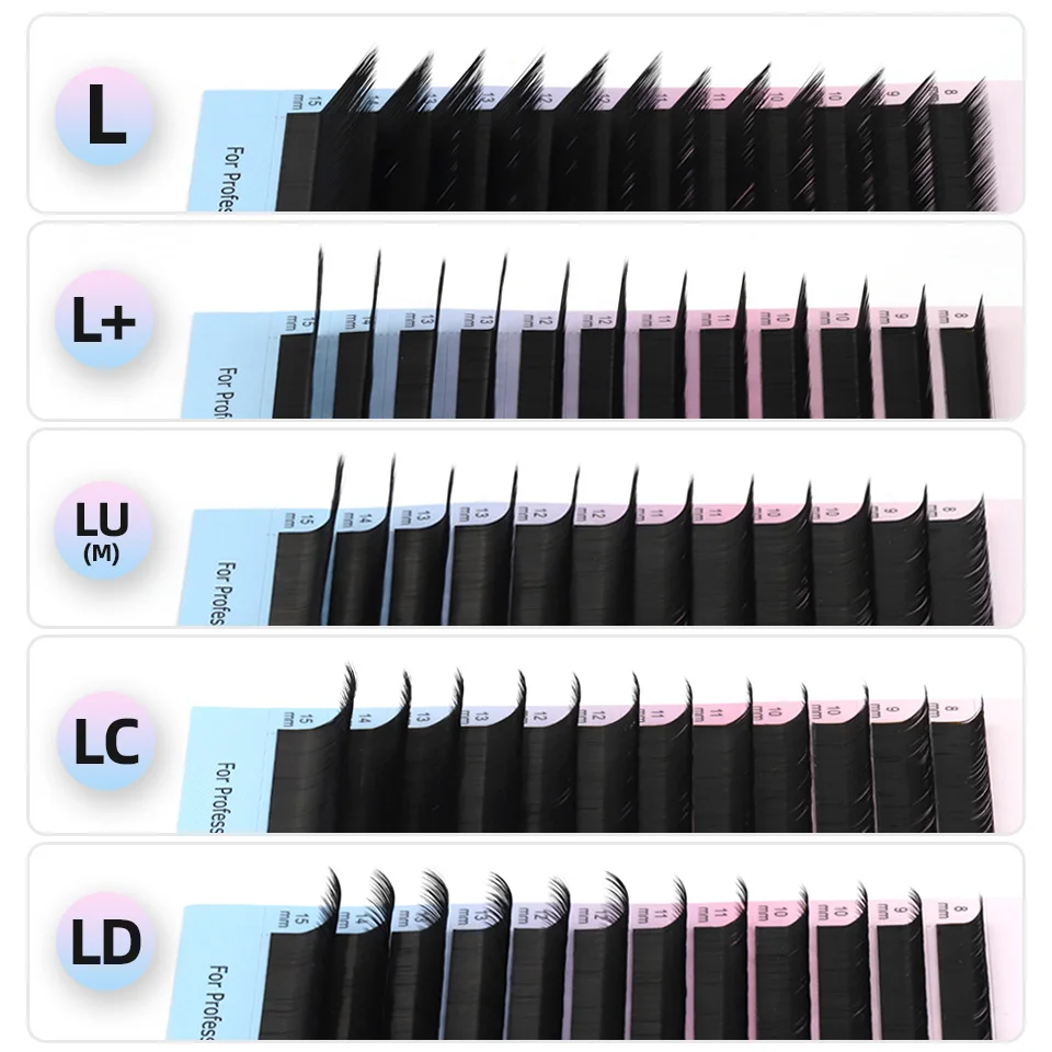 Rujade All Size L L+ LC LD LU(M) Curl Individual Eyelashes Extensions Natural Faux Mink Russian Volume Eyelashes Makeup Cilia