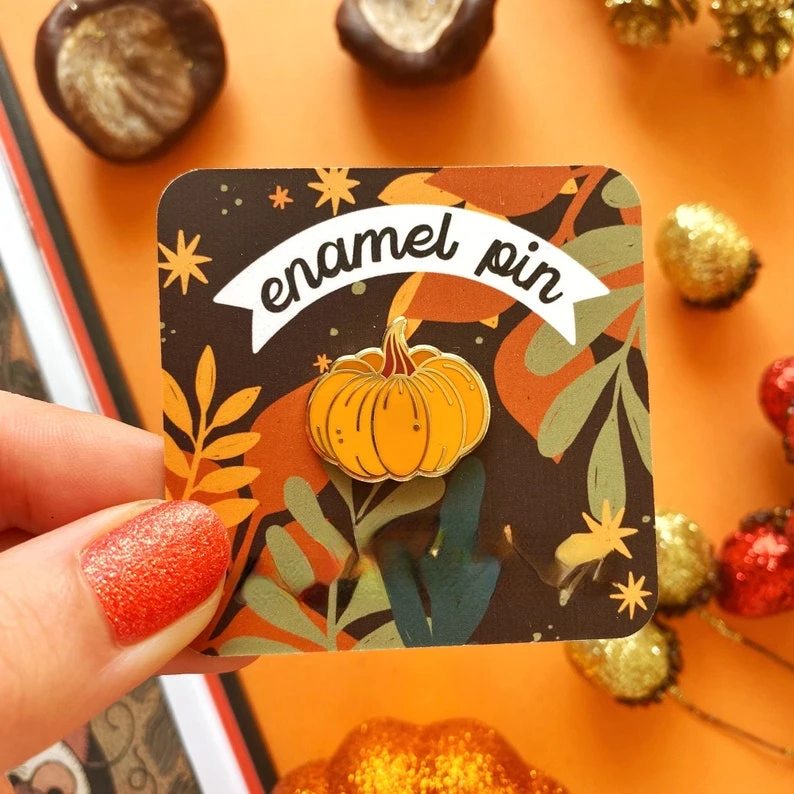 Pumpkin Enamel Pin. Halloween . Autumn Gifts.