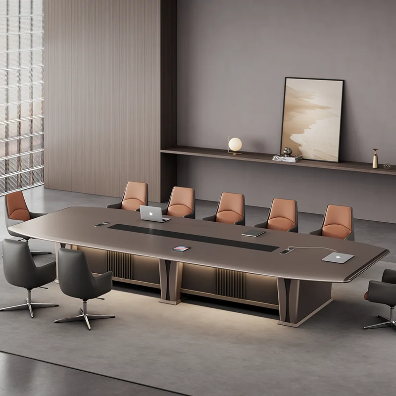 高級モダン木製ボード会議テーブルセット、金属フレームオフィス - Office Furniture Luxury のレビューと価格