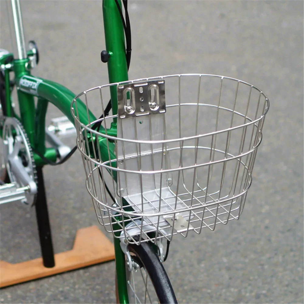 Folding Bike stainless steel front Basket for Brompton for Dahon Bag