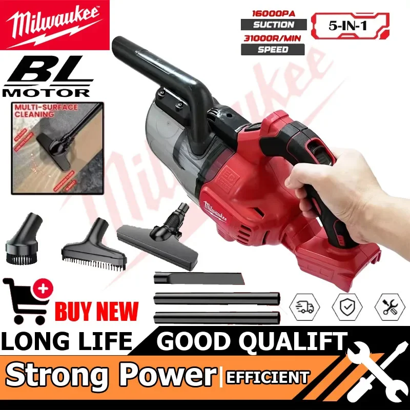 

Milwaukee Tool LED Cordless Electric Vacuum Cleaner Portable Household Industrial Construction Cleaning Tool 18v Battery