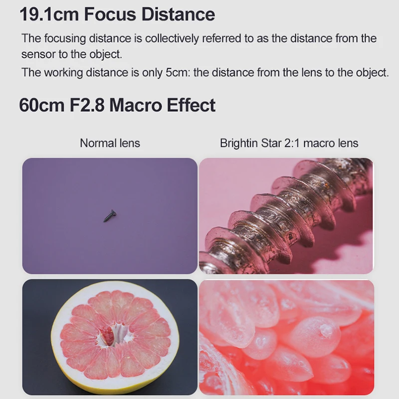 Brightin Star 60 مللي متر F2.8 II إطار كامل 2X ماكرو التكبير دليل التركيز عدسة الكاميرا لكانون RF EOS نيكون Z fujifilm XF M 43