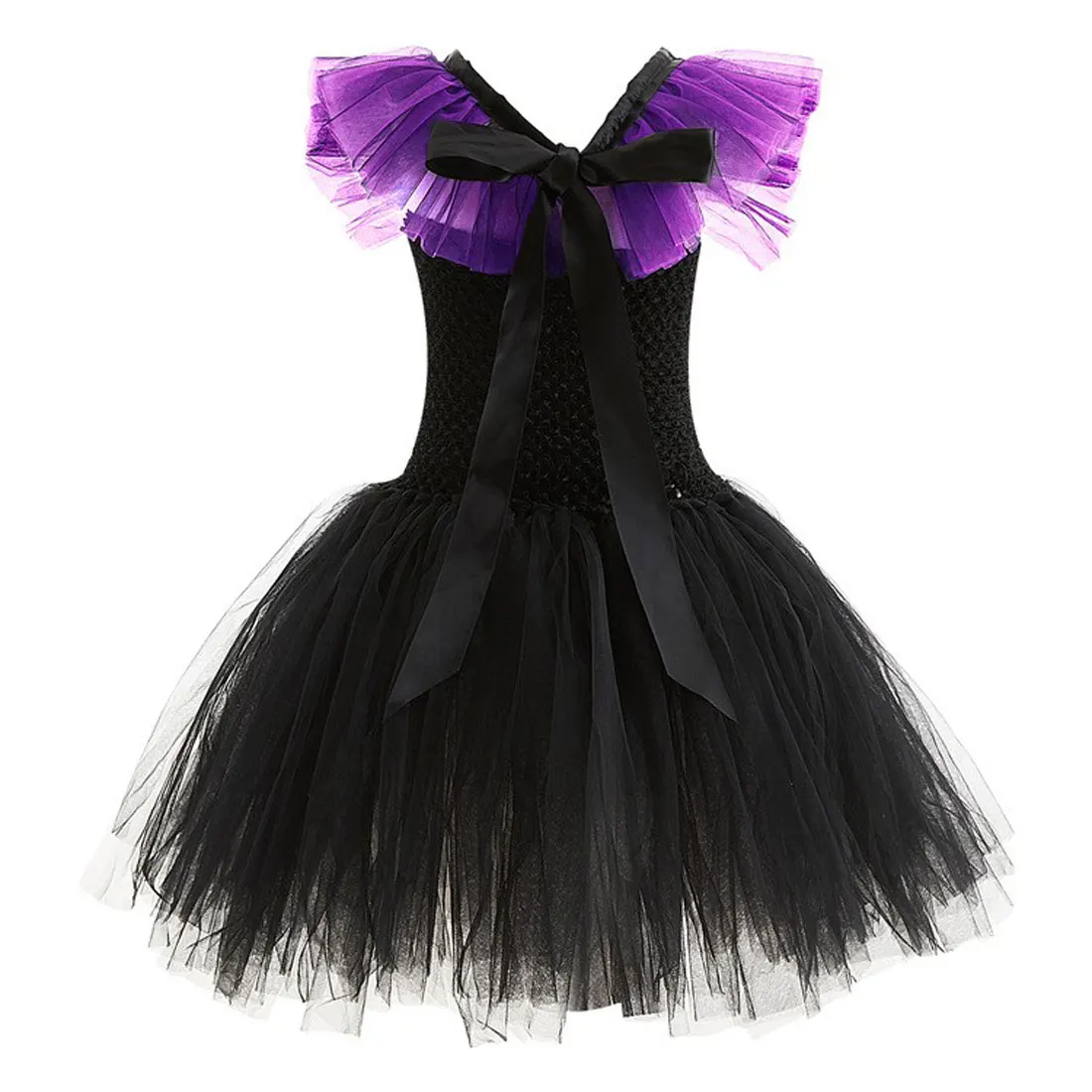 Costume d'Halloween Maléfique pour Bol, Robe Tutu Noire pour Enfants, Chapeau de Cosplay, Balai, Reine des Démons, Vêtements de ixde Carnaval, Nouvelle Collection