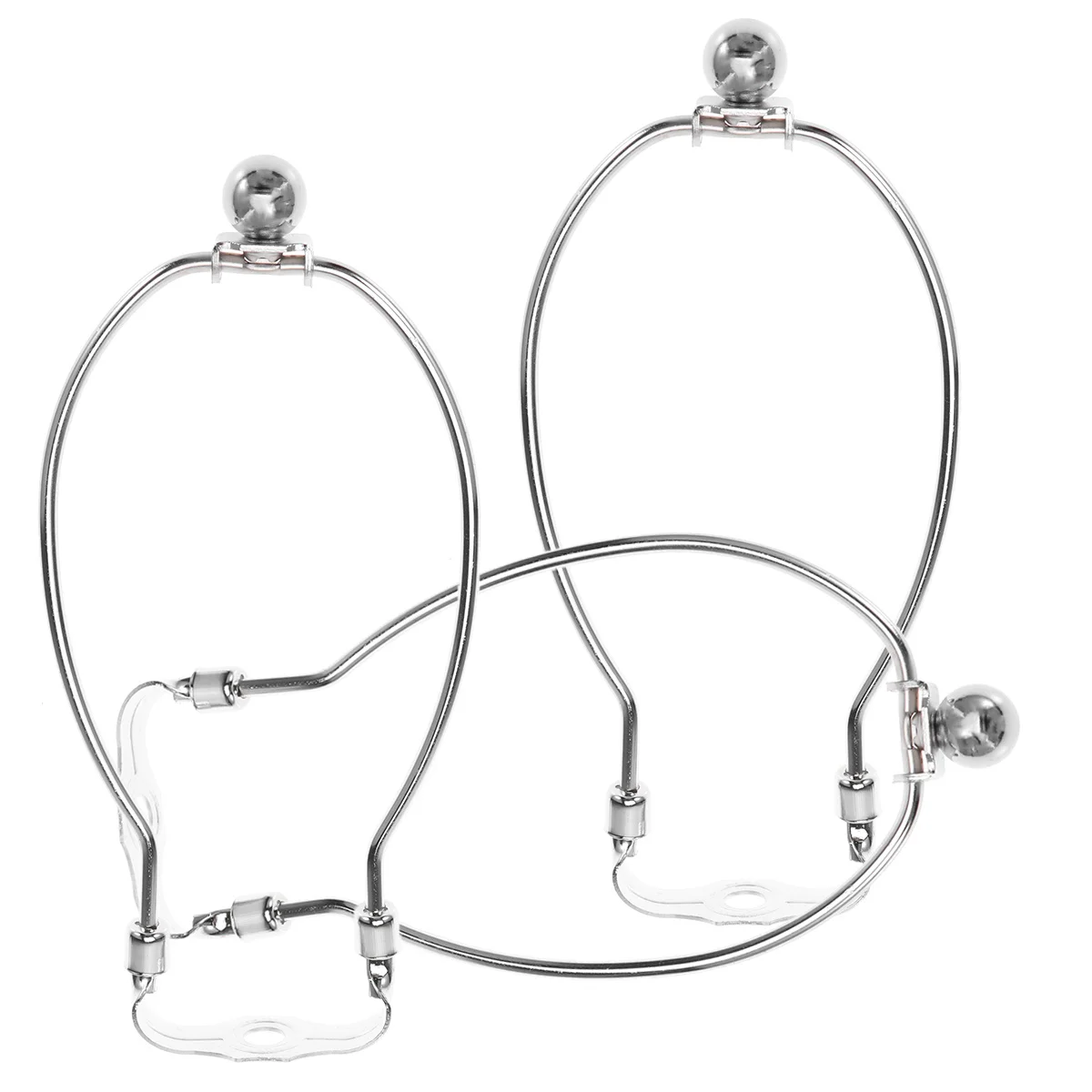

2pcs Silver 8 Inches High 205Mm Lamp Shade Bracket Iron Horn Lamp Frame For Table Floor Crystal Lamps Lighting Fixture Holder