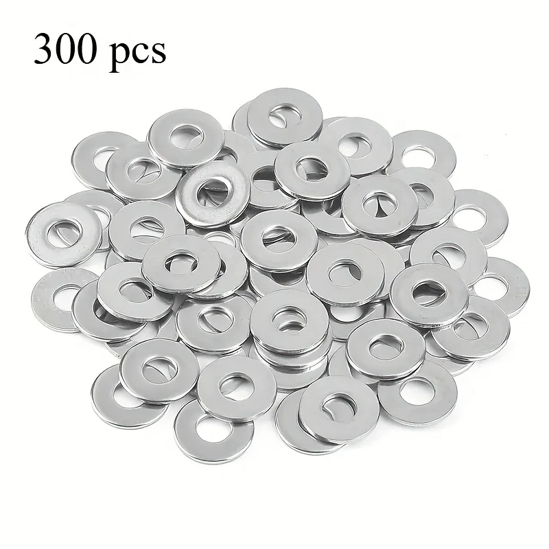 

300 PCS M2.5 * 6 * 0.5 stainless steel flat washers, durable galvanized metal screws and bolt washers