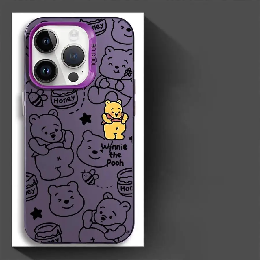 Disney Winnie The Pooh Funny Phone Case for Apple iPhone 15 16 Pro Max 13 14 Plus 12 11 Pro plus Matte