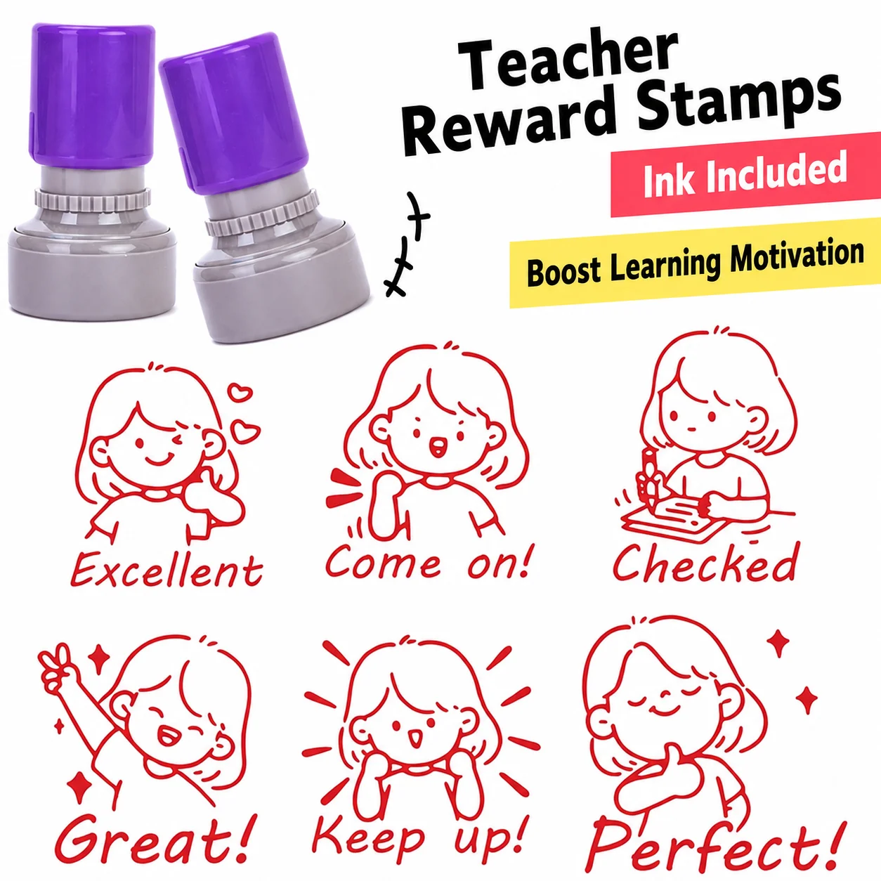 Student Homework Grading Stamp Compact English Teacher Feedback Stamp English Comment Stamp Positive For Quizzes English Student