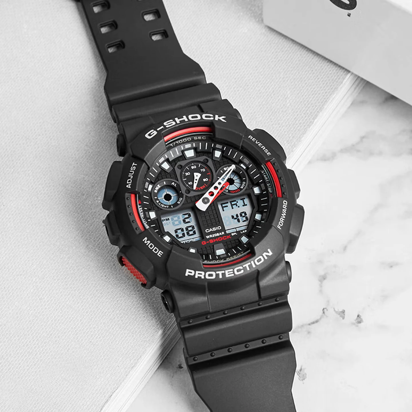 CASIO GA-100 Analog-Digital Watch, 200M Water Resistant, Shockproof & Anti-Magnetic, LED Backlight, Multifunctional