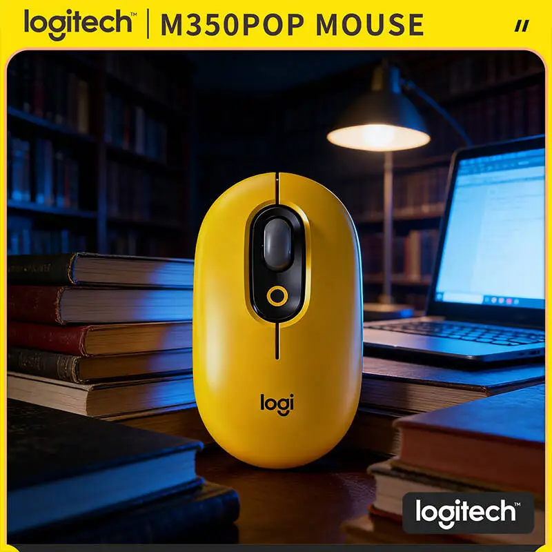 

Тонкая портативная мышь Logitech M350 POP из переработанного пластика, бесшумная, с Bluetooth Low Energy, для Windows, macOS, iPadOS
