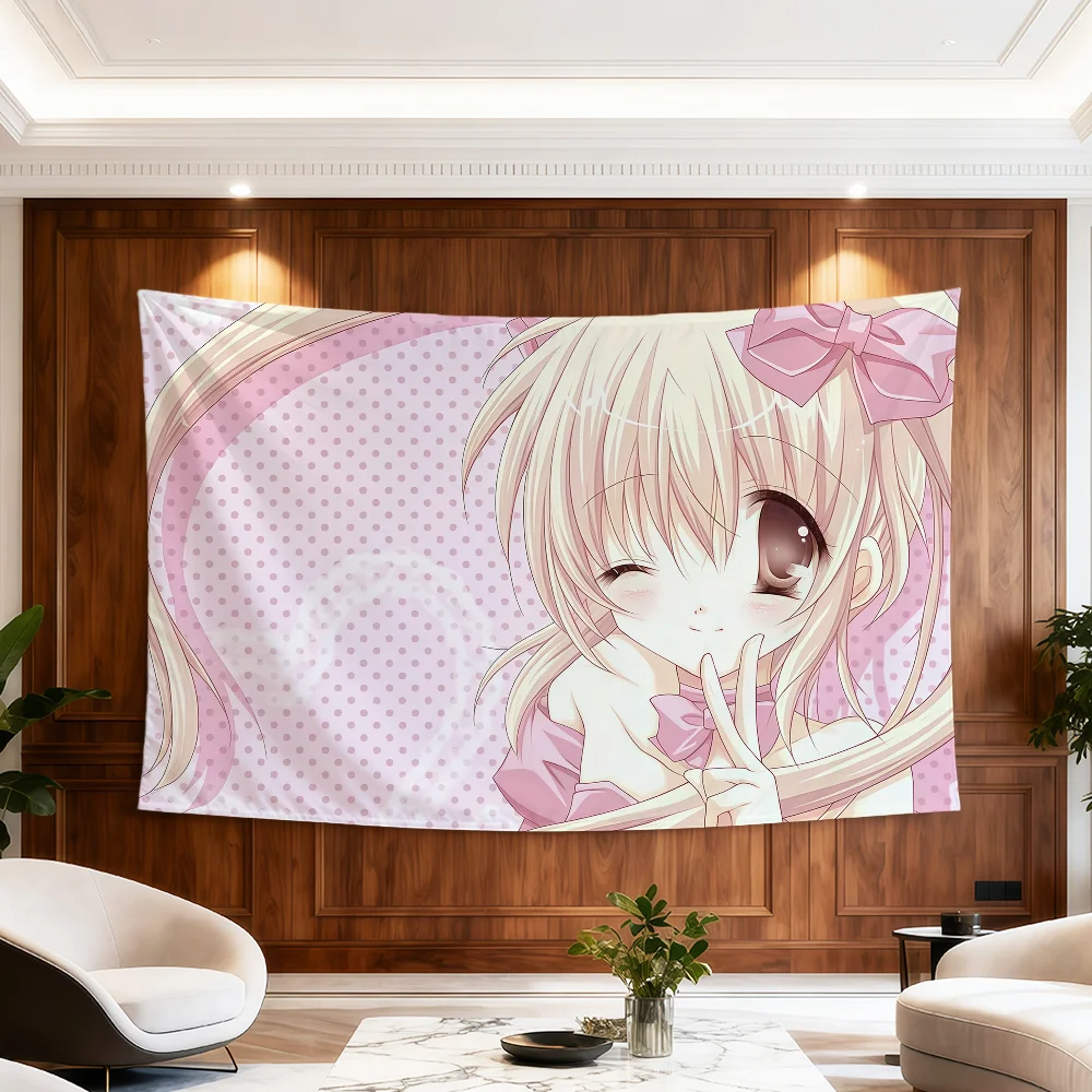 VIKAMA Pink Wave Blink Girl Tapestry Wall Hanging Home Decor for Bedroom Living Room Dorm Cute Aesthetic Trendy Wall Art
