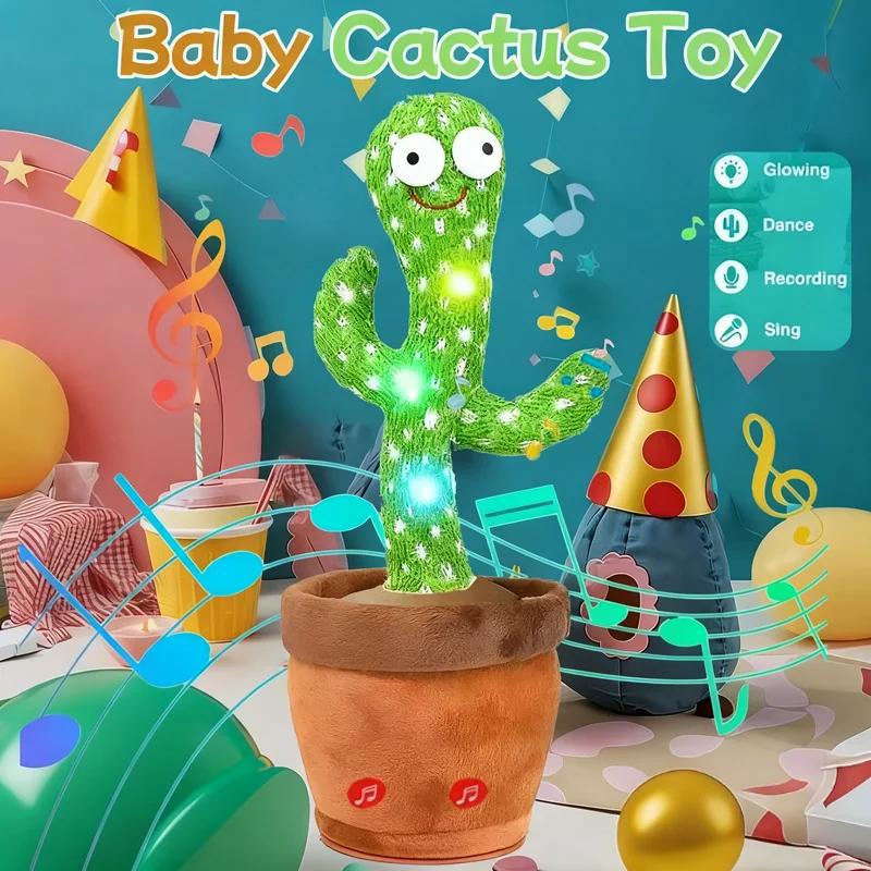 Cactus parlante de baile, juguete para bebés, niños pequeños, canto interactivo, grabación, regalo repetido, juego educativo para niños y niñas