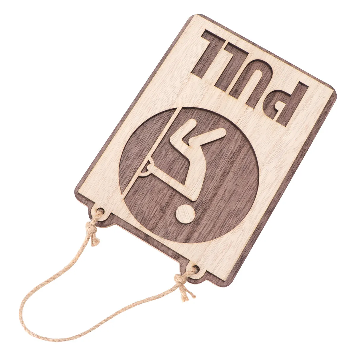 1Pcs Wood Push Pull Door Sign Creative Hanging Board for Restaurant Cafe Hotel Tea Square Pull Assorted Colors