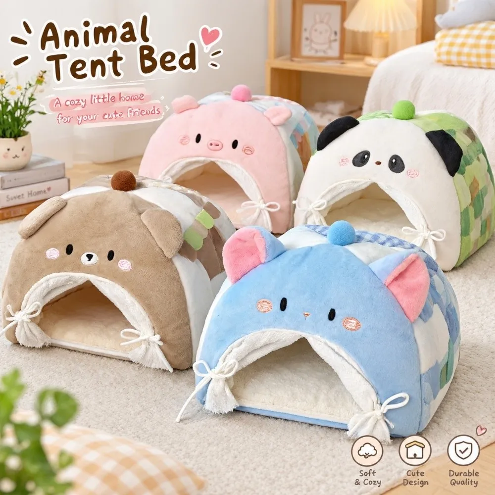 Portable Cotton Soft Doll Tent Bed 10cm Size Adorable Window Storage Pouch Collectible Creative Figure Storage Dolls