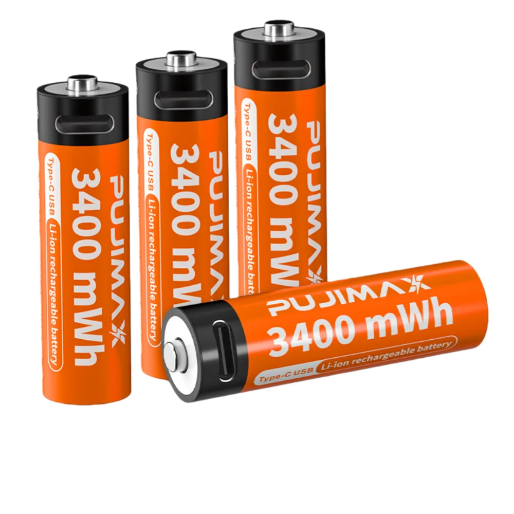 PUJIMAX New AA 1.5V Rechargeable Li-ion Battery High Capacity Constant Voltage Output For Toys Battery Typc-C Cable Charging