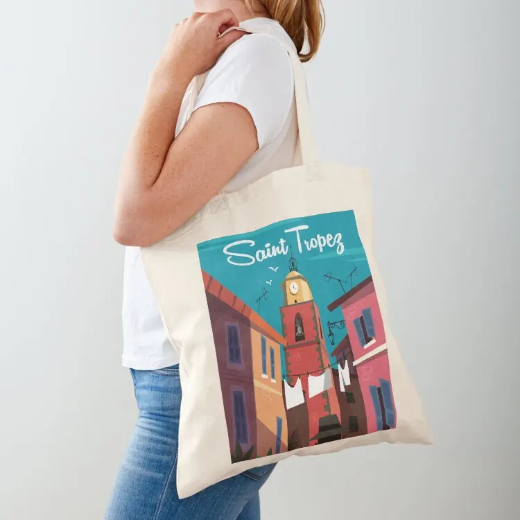 

Saint Tropez poster Tote Bag female bag Canvas shoulder bag Beach Big