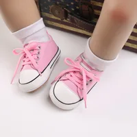 Meckior Baby Sneakers Baby Boys Girls Canvas Shoes Non-slip Rubber Sole Comfortable Soft Unisex Baby Basketball Shoes 0-18M 5