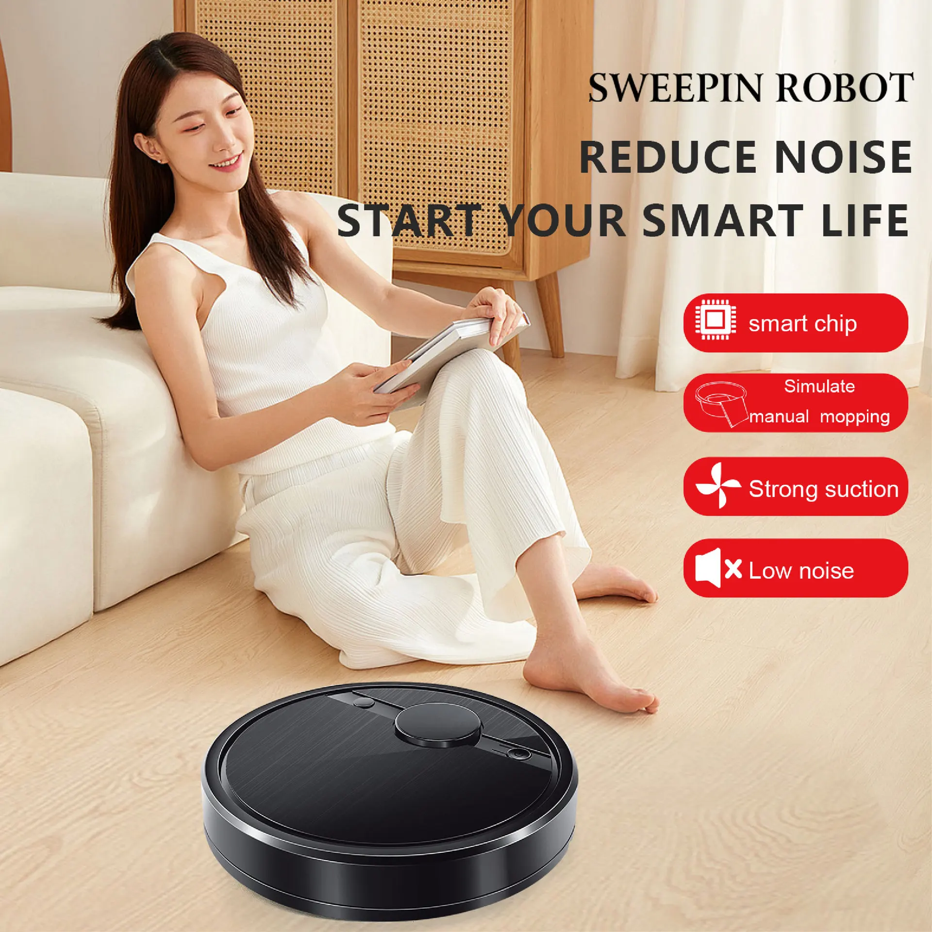 Mopping robot household cleaning machine intelligent vacuum cleaner fully automatic sweeping and mopping integrated machine