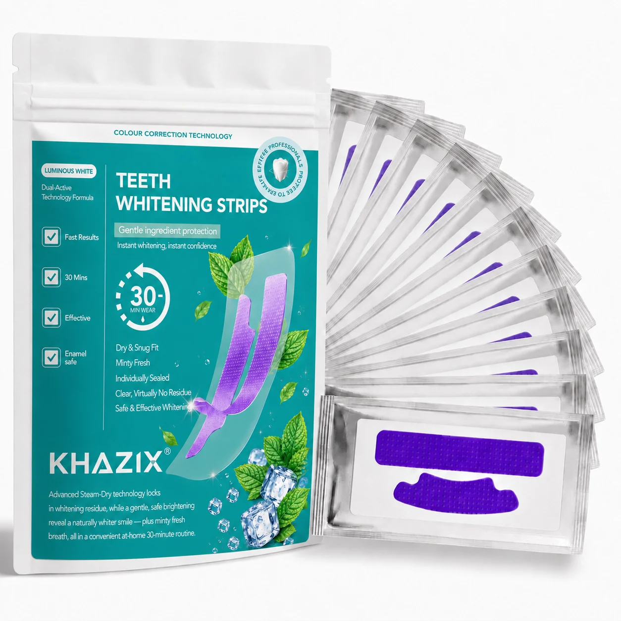1/7 pairs Teeth Whitening Strips for Whiter-Looking Smile, Flexible Tooth Strips Easy to Apply for Daily Cosmetic Care