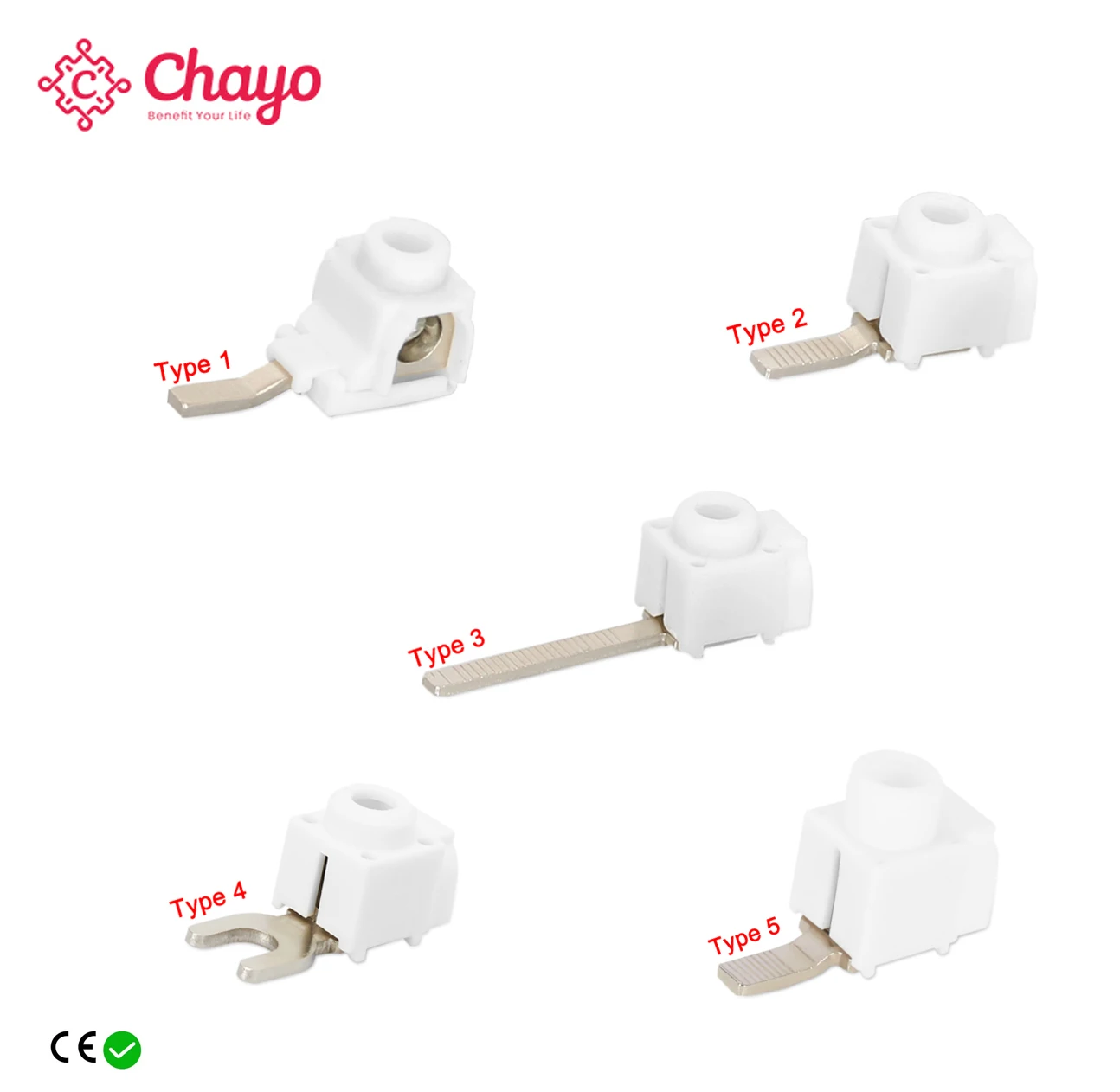 Chayo 5 Types 25mm² 50mm² Insulated Wire Pin Terminal Brass Connector for DIN Rail Busbar MCB RCD Distribution Box Wiring