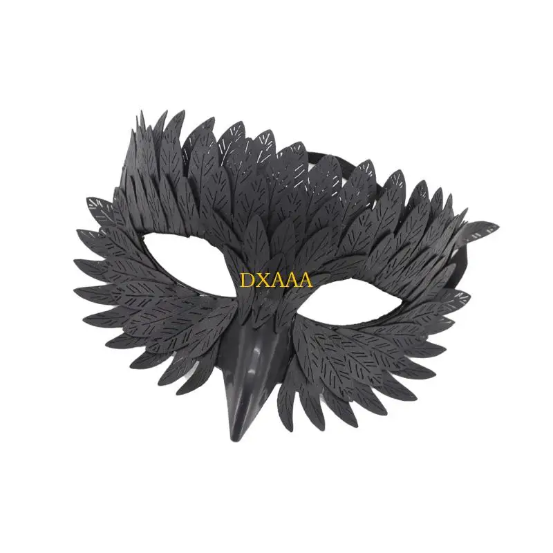 DXAA OWL FEATHE HAND FACE MASKQUERADES MASKEN #1