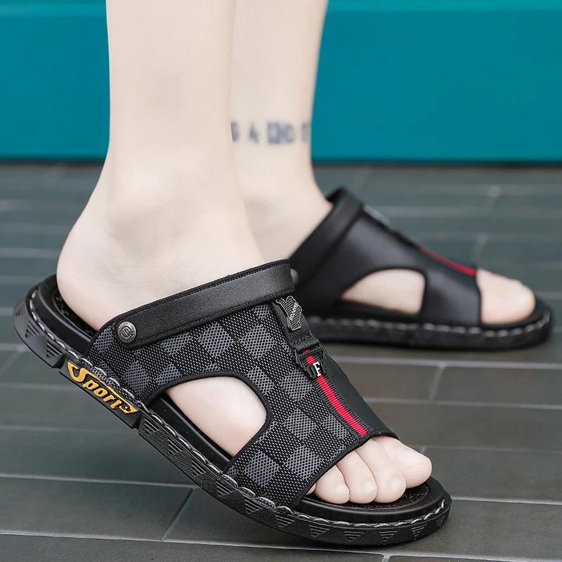 Men's High-quality Beach Shoes Summer Outdoor Casual Flip-flops Sandals Soft-sole Non-slip Comfort Fashion Dual-purpose Slippers