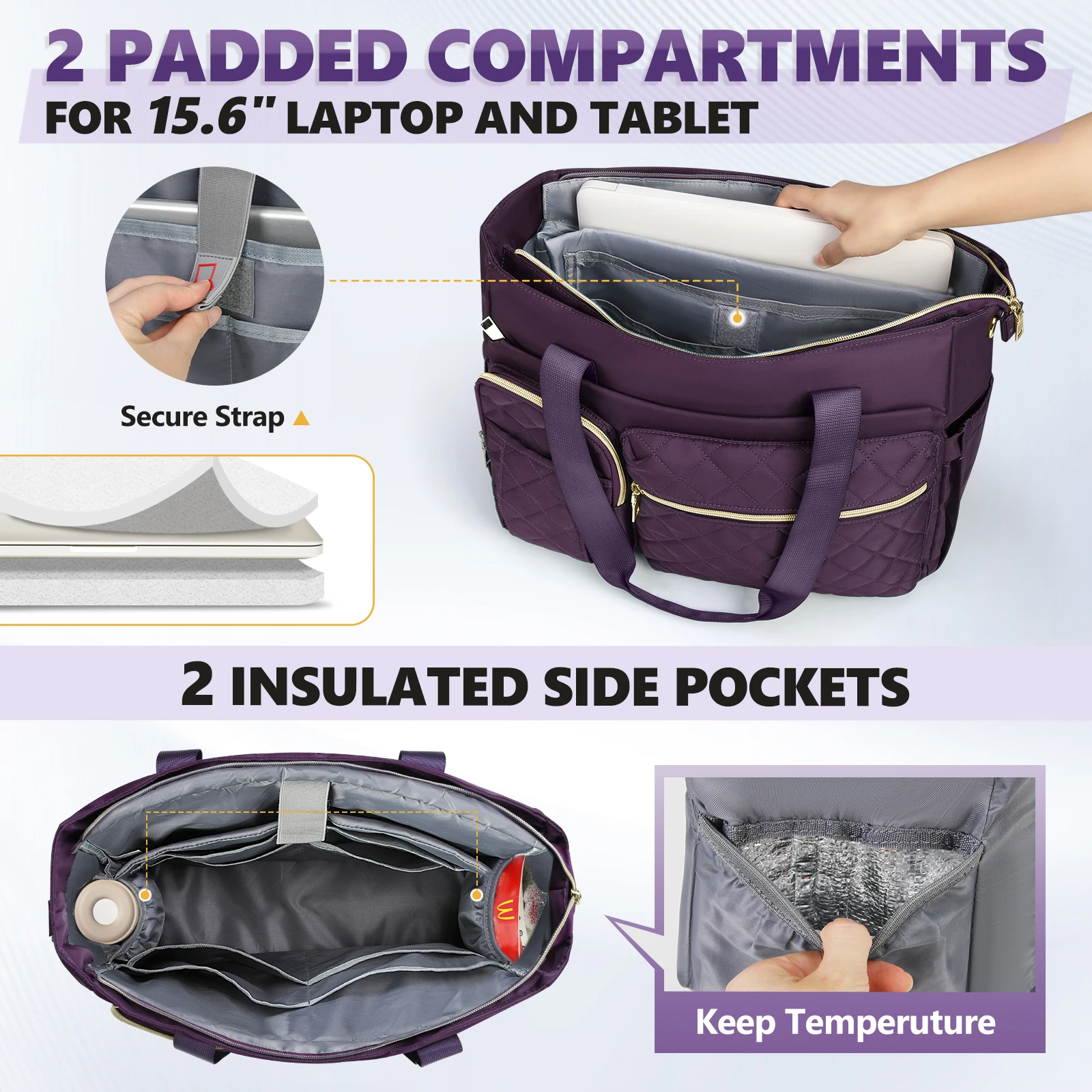 SDYSM Teacher Tote Bag Large Capacity Laptop Briefcase Bag for Women Work Nurse Tote Bag Handbag for Office College Nursing
