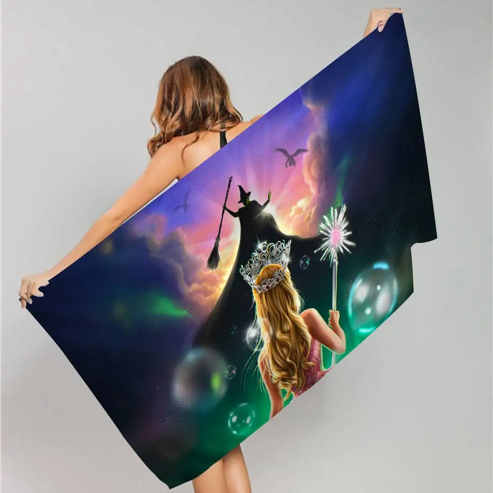 Fantasy Movie W-Wicked Microfiber Printed Beach Towel Mountain Climbing Yoga Beach Swimming Running Absorbent Soft Towel