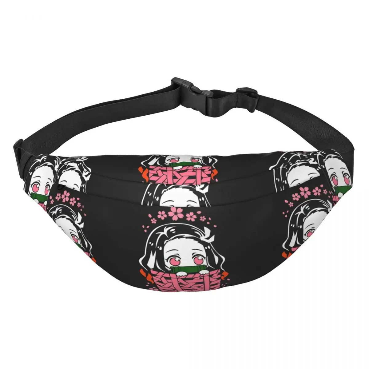 Cool Demon Slayer Kimetsu No Yaiba Fanny Pack for Running Men Women Nezuko Kamado Sling Crossbody Waist Bag Phone Money Pouch