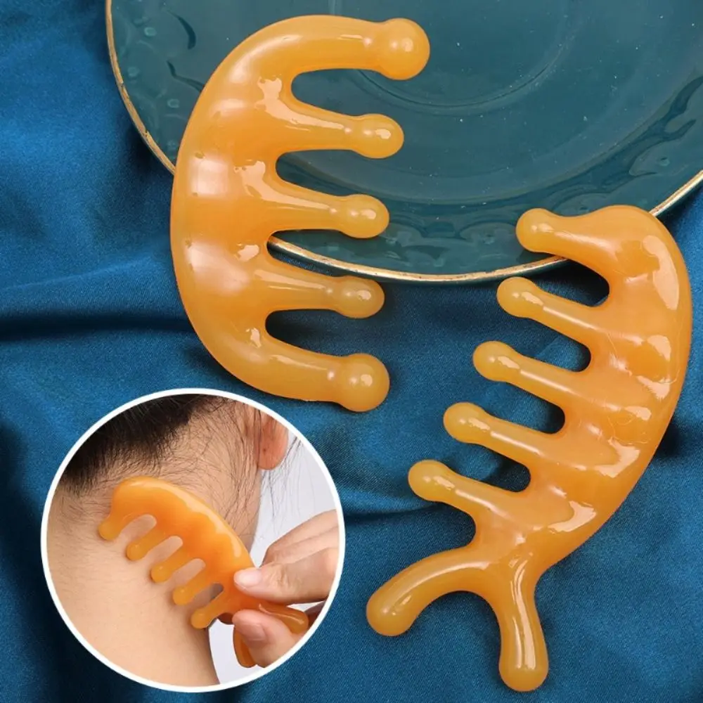 

Massage Tool Plastic Massage Comb Yellow Anti-Static Body Meridian Massage Blood Circulation Hair Comb