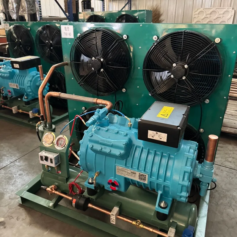 Industrial refrigeration equipment, air-cooled condensing units, semi-hermetic compressor units for cold storage
