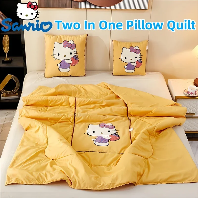 Sanrio Hello Kitty Two In One Pillow Quilt Dual-purpose Siesta Multifunctional Pillow Quilt Living Room And Bedroom Pillow Quilt