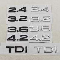 3D ABS Car Letters Logo 2.4 3.6 3.8 4.2 TDI Sticker Rear Trunk Emblem Badge For Audi A3 A4 A5 A6 A7 A8 Q3 Q5 Q7 Q8 Accessroies
