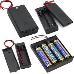 1/2/3 Slot AA Battery Holder,1.5V/3V/4.5V/6V AA Battery Box with Leads Wires ON/Off Switch and Screw Cap Case Back Cover