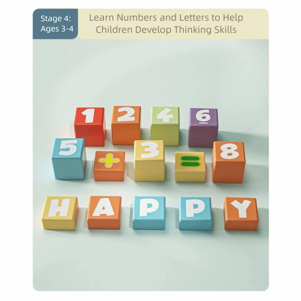 บล็อกไม้สำหรับการเรียนรู้ในวัยเริ่มต้น พร้อมกล่องเก็บ บล็อกประกอบสำหรับการศึกษาปฐมวัย