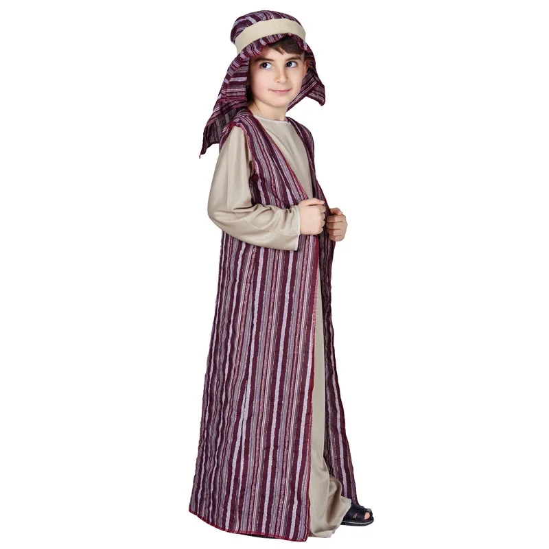 Kids Arab Arabian Costume Middle East Costume Robe Boy Child Prince Clothes Halloween Carnival Cosplay Children Muslim Costumes