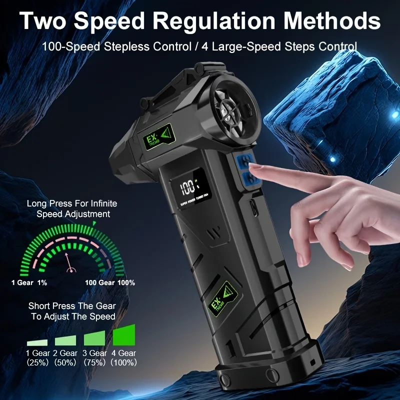 Powerful Violent Fan 1000000RPM Turbo Air Blower 380G Thrust High Speed Brushless Turbo Jet Blower With LED Lighting