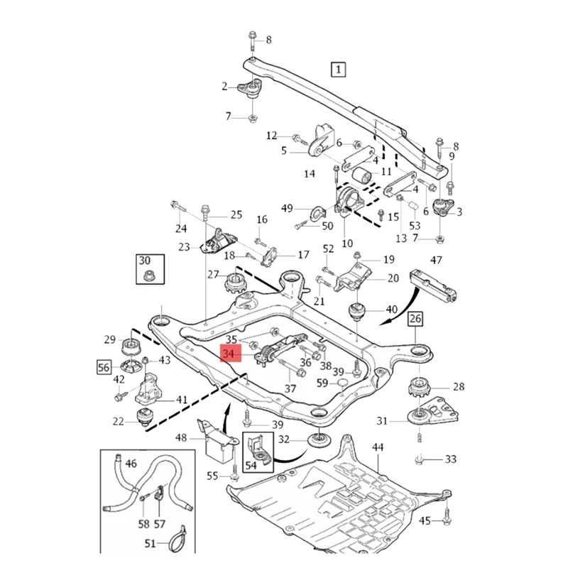 

30680750 Lower Front Engine Gearbox Mount Bush for Volvo S60 S70 V70 XC70 XC90 2001-2009 Lower Torque Strut Mount