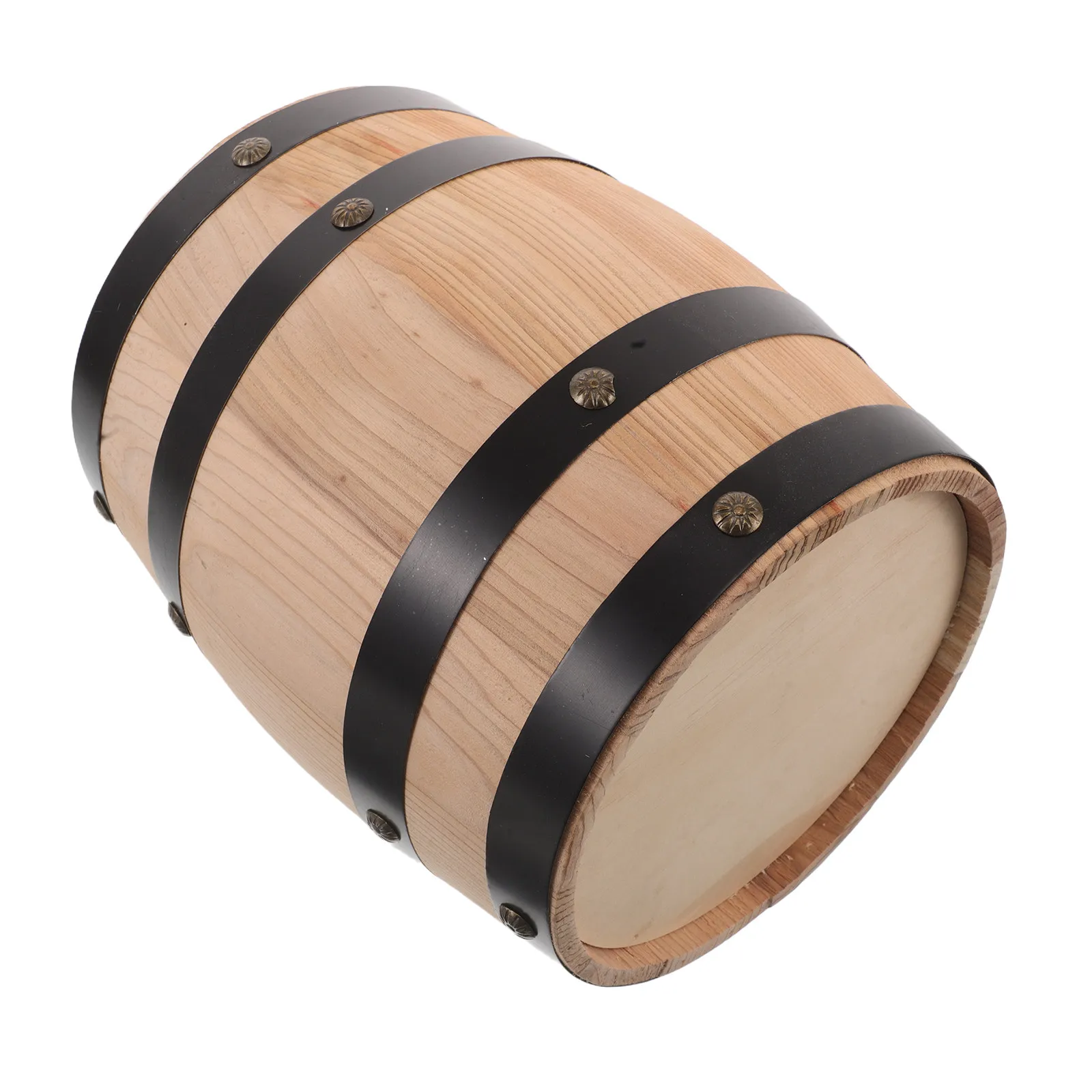 Large Wooden Barrel Piggy Bank Handmade Oak Money Box Vintage Rustic Savings Bank for Kids Desktop