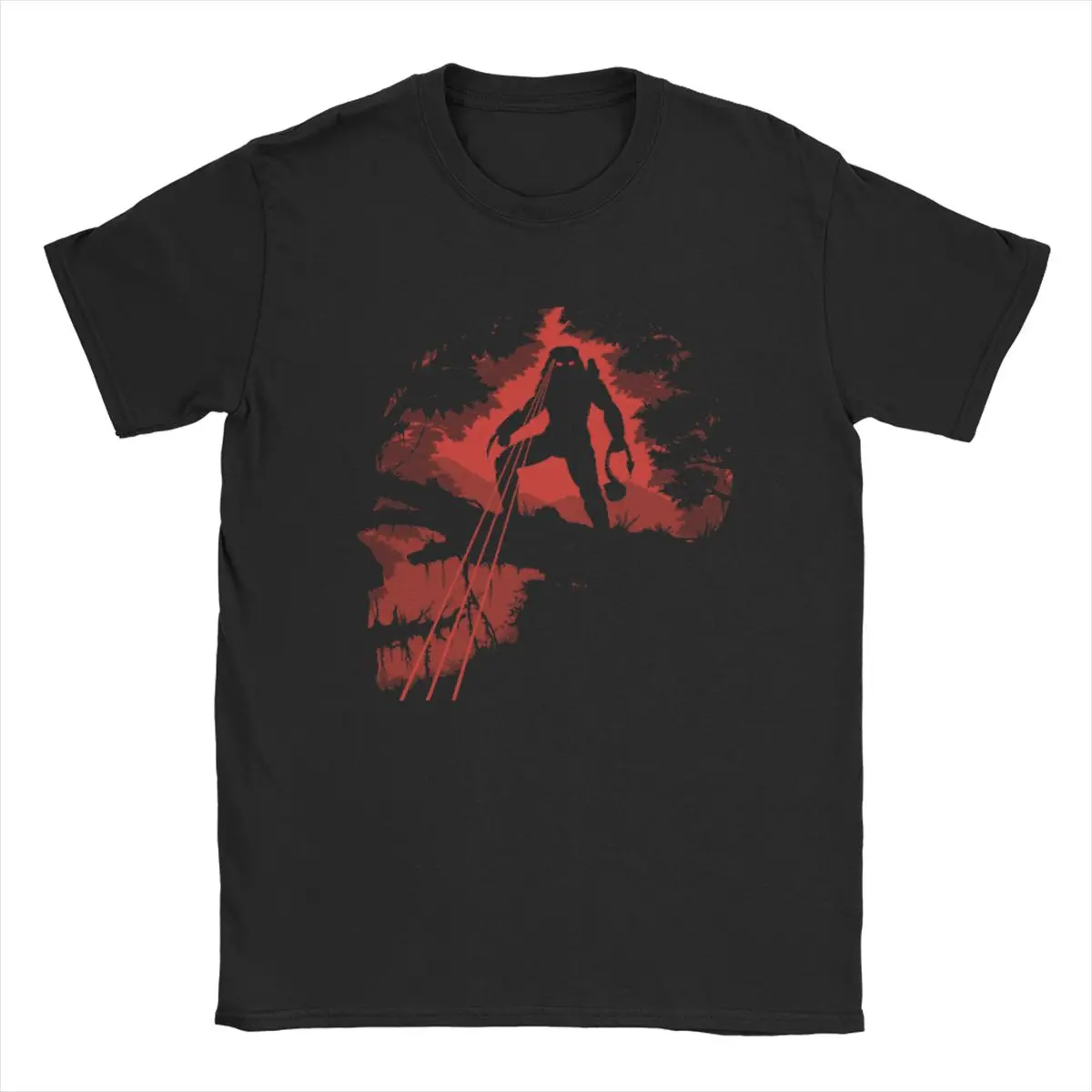 The Jungle Hunter Alien vs Predator T Shirt Round Collar Predator Hunter Short Sleeve Printed Hot Sale Pure Cotton Man Tees