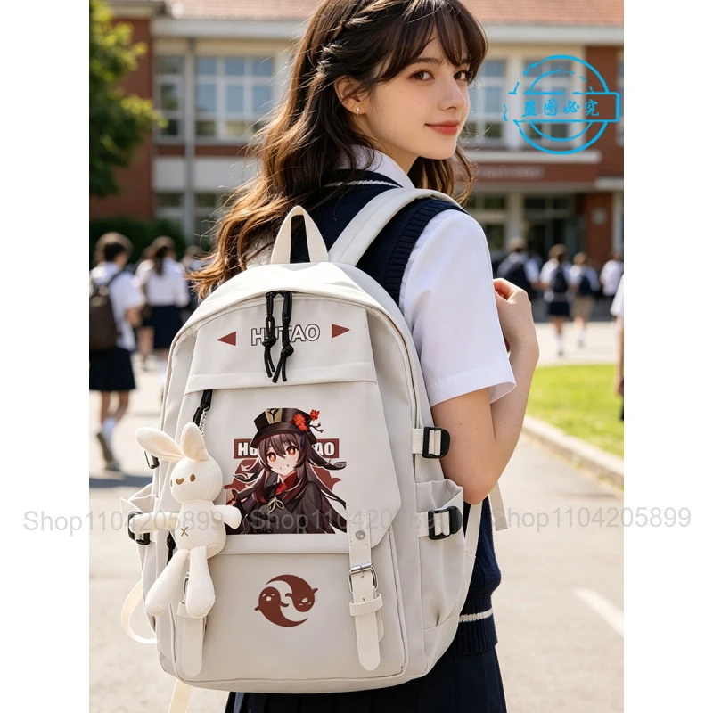 Genshin Impact Backpack Anime Klee Cosplay Students School Bag Cartoon Boys Girls Bookbag Laptop Travel Rucksack Gifts