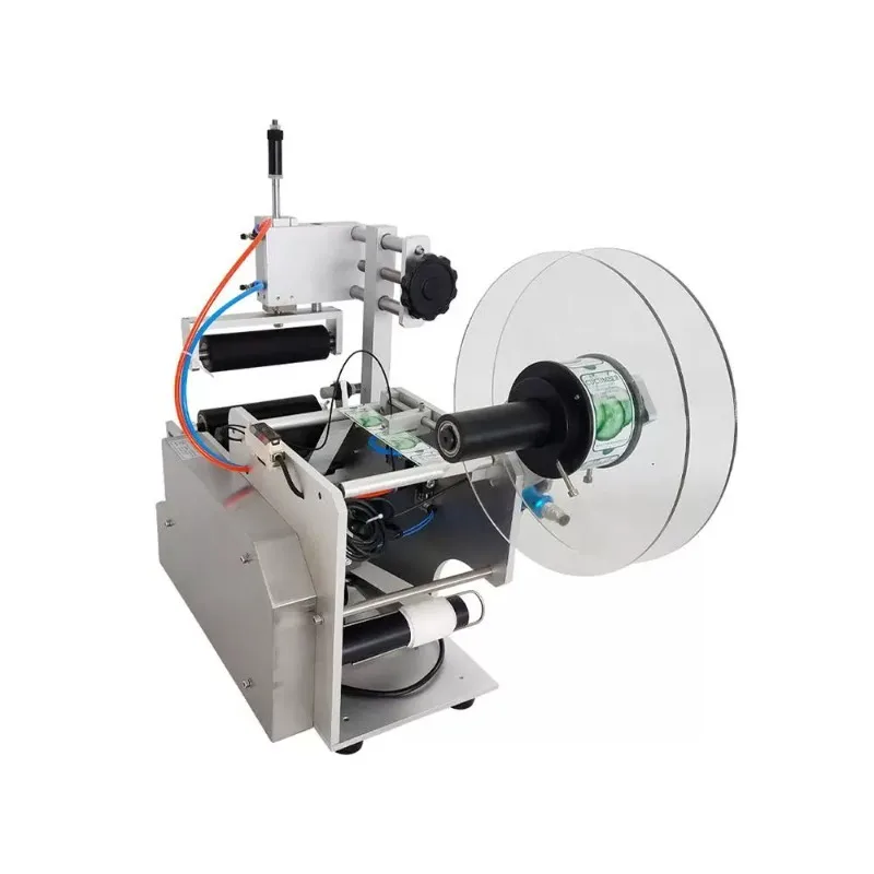 New LT-80 Pneumatic Round Bottle Labeling Machine, Semi-Automatic Sticker Applicator for Cylindrical Containers 110V/220V