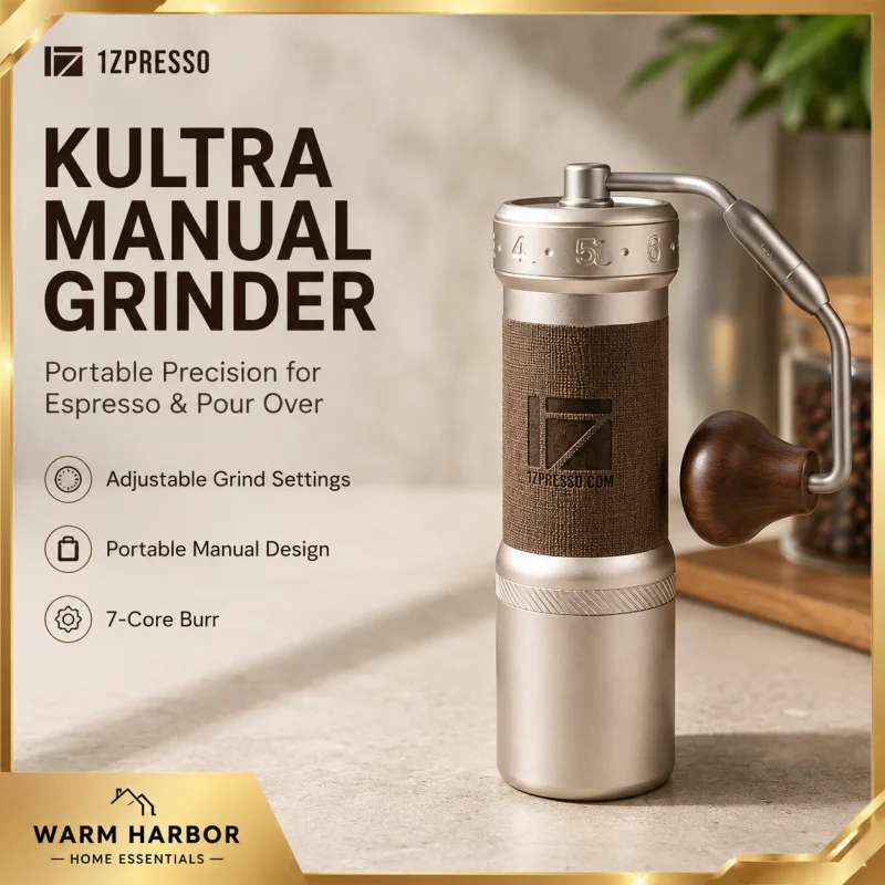 1zpresso Kultra Manual Coffee Grinder Portable Adjustable 304 Stainless Steel Burr 7 Core Burr Espresso Pour Over Travel Barista