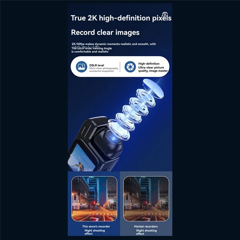 B49C Law Enforcement 1080P Infrared Night Vision Camera With Screen Mini Back Clip For Security Evidence Recording