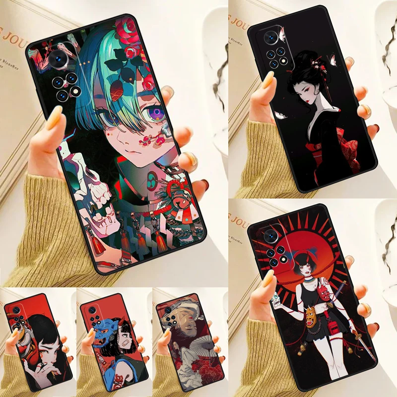 女の子のための日本のアニメスタイルの電話ケース,samsung galaxy s24 plus,s23,s20,s21fe lite,s22 ultra,note 20,s8,s9,s10