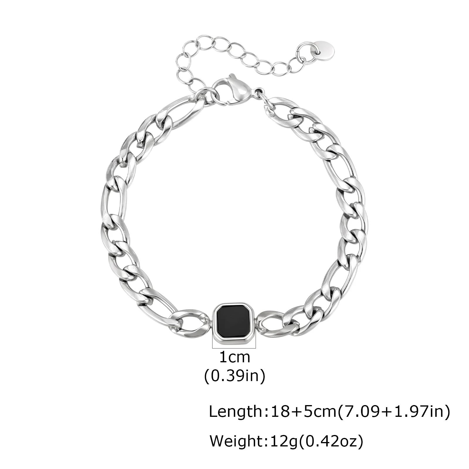 Trendiges Herrenarmband, kubanisches Kettenarmband aus Edelstahl, Schmuckgeschenk für Ehemann, BBF, Sohn