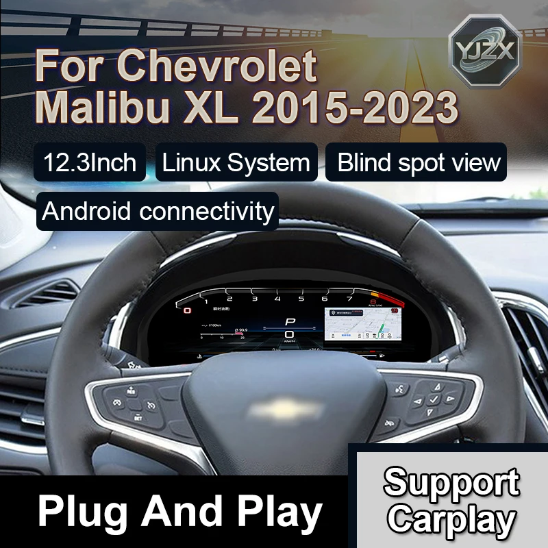 

Car accessories 12.3" Digital Speedometer LCD Instrument Cluster with Carplay Car Dashboard Upgrade For Malibu XL 2015-2022