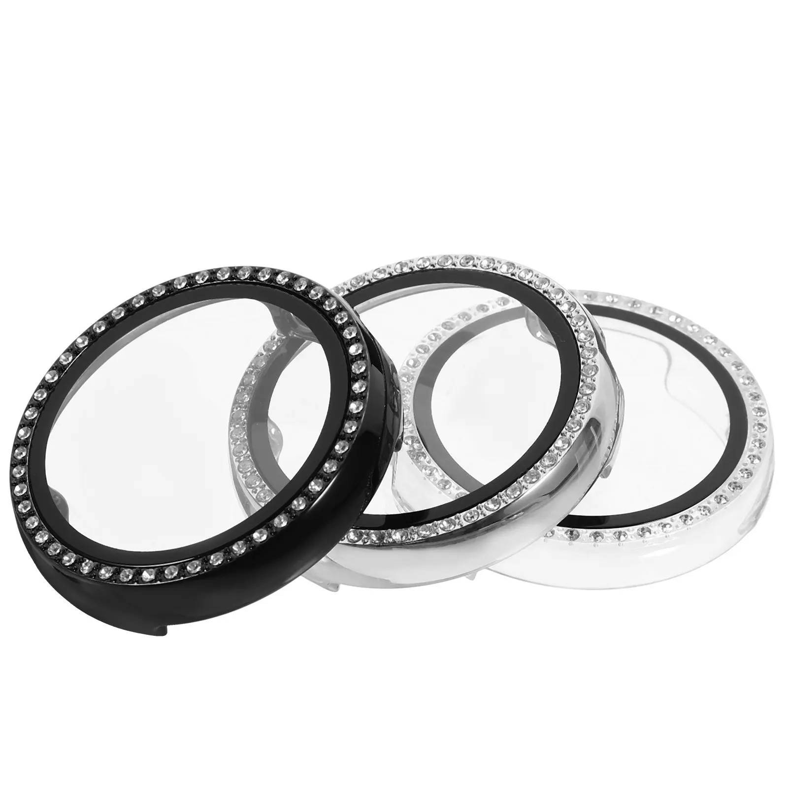 

3 шт. модных защитных чехлов для смарт-часов с гальваническим покрытием, защита от царапин, защита экрана, стразы