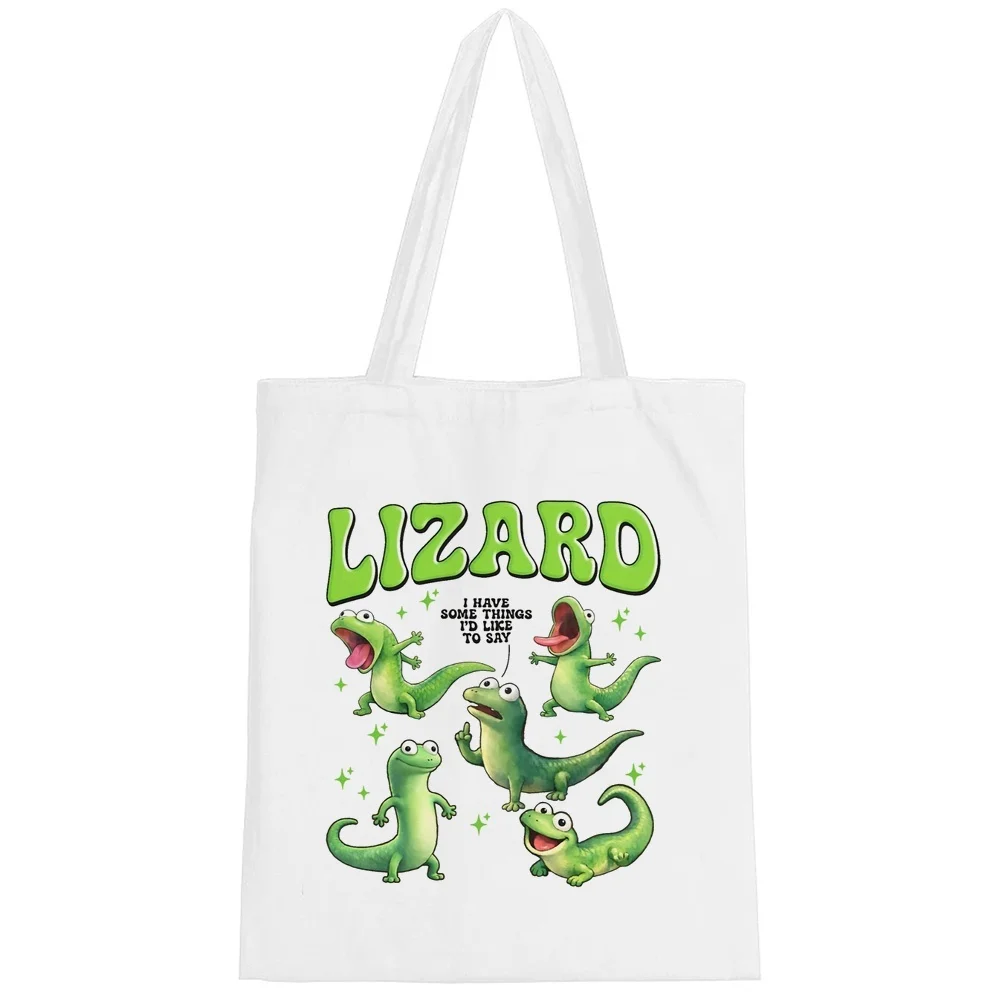 Lizard tote bag y2k torba na zakupy grocery shoulder  woman
